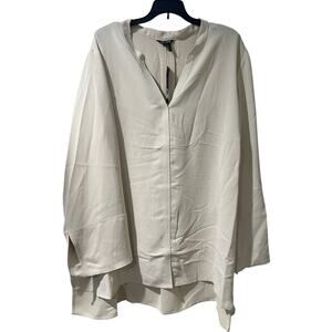 NIC+ZOE Easy Women Care Career Ivory Tunic Blouse Size 3X A003258